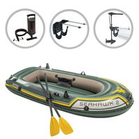 Intex Schlauchboot-Set Seahawk 2 mit Trolling-Motor und Halterung