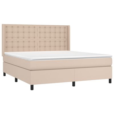 vidaXL Boxspringbett Matratze Cappuccino-Braun 180x200 cm Kunstleder