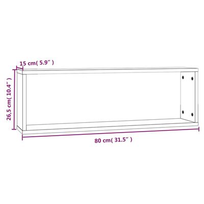 vidaXL Wandregale 4 Stk. Braun Eichen-Optik 80x15x26,5cm Holzwerkstoff