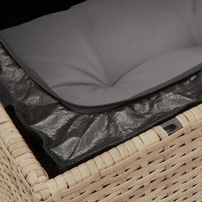 vidaXL 8-tlg. Garten-Sofagarnitur mit Kissen Beige Poly Rattan