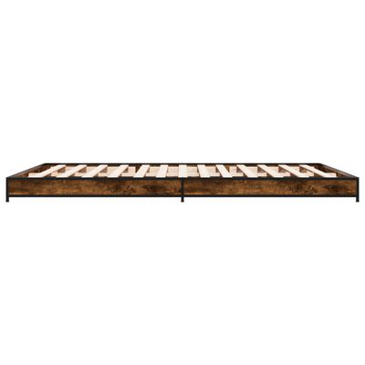 vidaXL Bettgestell Räuchereiche 140x190 cm Holzwerkstoff und Metall