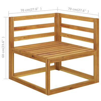 vidaXL 5-tlg. Garten-Lounge-Set mit Auflagen Massivholz Akazie