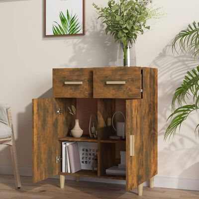 vidaXL Sideboard Räuchereiche 69,5x34x89 cm Holzwerkstoff