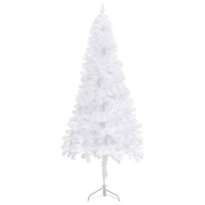 vidaXL Künstlicher Eck-Weihnachtsbaum Weiß 210 cm PVC