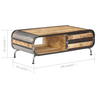 vidaXL Couchtisch 100 x 50 x 35 cm Mango-Massivholz