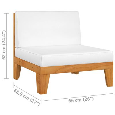 vidaXL 6-tlg. Garten-Lounge-Set mit Kissen Akazie Massivholz