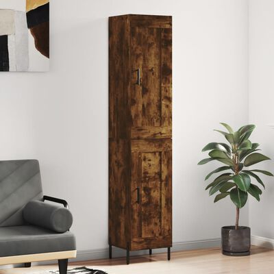 vidaXL Highboard Räuchereiche 34,5x34x180 cm Holzwerkstoff