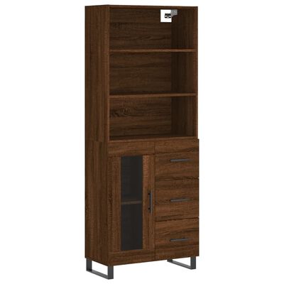 vidaXL Highboard Braun Eichen-Optik 69,5x34x180 cm Holzwerkstoff