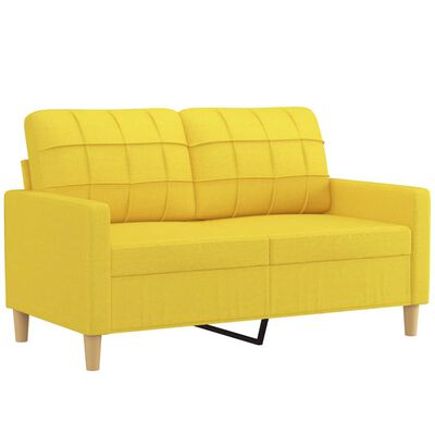 vidaXL 2-Sitzer-Sofa Hellgelb 120 cm Stoff