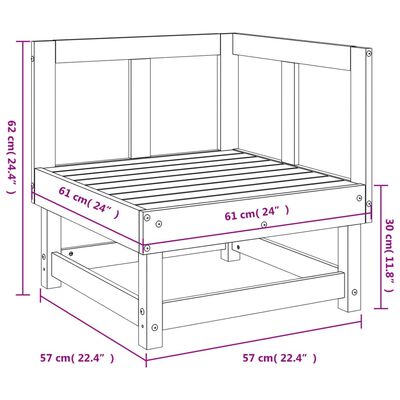 vidaXL Garten-Ecksofa Massivholz Douglasie