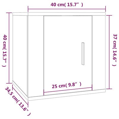 vidaXL TV-Wandschränke 2 Stk. Betongrau 40x34,5x40 cm