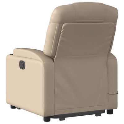 vidaXL Massagesessel mit Aufstehhilfe Cappuccino-Braun Kunstleder