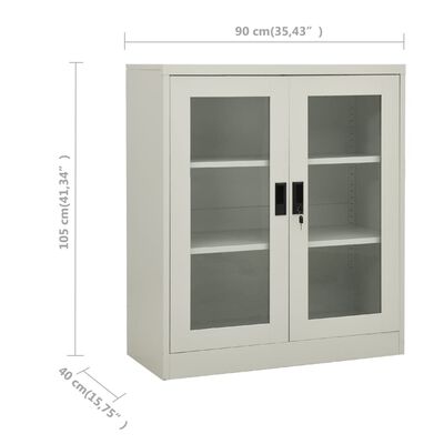 vidaXL Büroschrank Hellgrau 90x40x105 cm Stahl