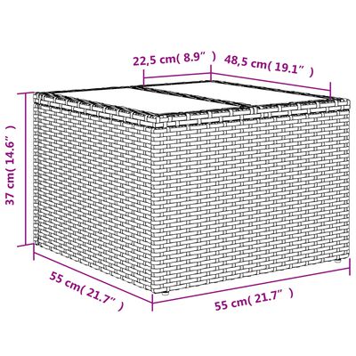 vidaXL 11-tlg. Garten-Sofagarnitur mit Kissen Schwarz Poly Rattan