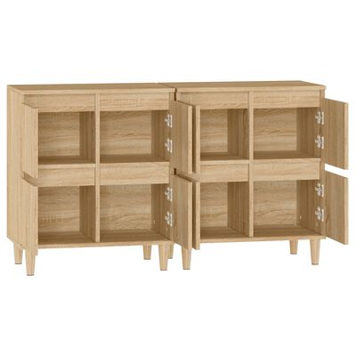 vidaXL Sideboards 2 Stk. Sonoma-Eiche 60x35x70 cm Holzwerkstoff