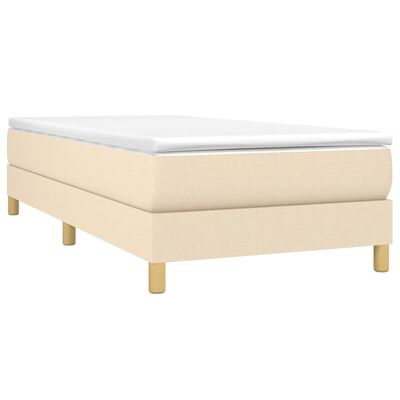 vidaXL Boxspringbett mit Matratze Creme 100x200 cm Stoff