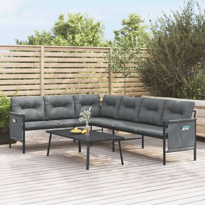 vidaXL 2-tlg. Garten-Lounge-Set Anthrazit Stahl