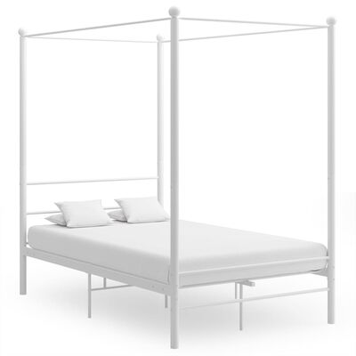 vidaXL Himmelbett Weiß Metall 120x200 cm