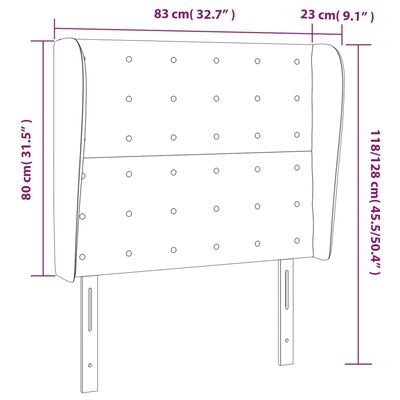 vidaXL Kopfteil mit Ohren Schwarz 83x23x118/128 cm Kunstleder