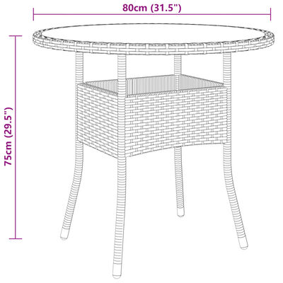 vidaXL 3-tlg. Garten-Essgruppe Poly Rattan Braun