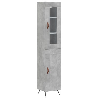 vidaXL Highboard Betongrau 34,5x34x180 cm Holzwerkstoff