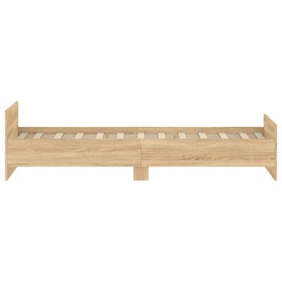 vidaXL Bettgestell ohne Matratze Sonoma-Eiche 100x200 cm Holzwerkstoff