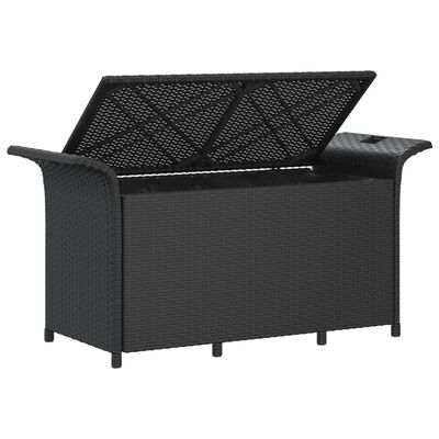 vidaXL Gartenbank mit Kissen Schwarz 116x46x57 cm Poly Rattan