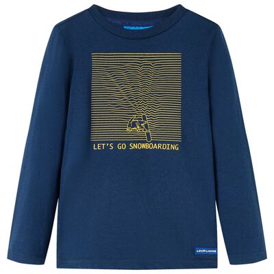 Kinder-Langarmshirt Marineblau 140