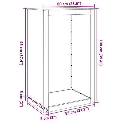 vidaXL Brennholzregal 60x40x100 cm Edelstahl