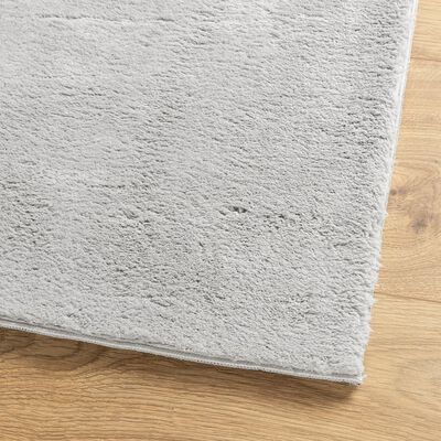 vidaXL Teppich HUARTE Kurzflor Weich und Waschbar Grau 120x120 cm