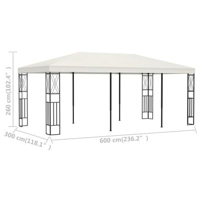 vidaXL Pavillon 3×6 m Creme Stoff