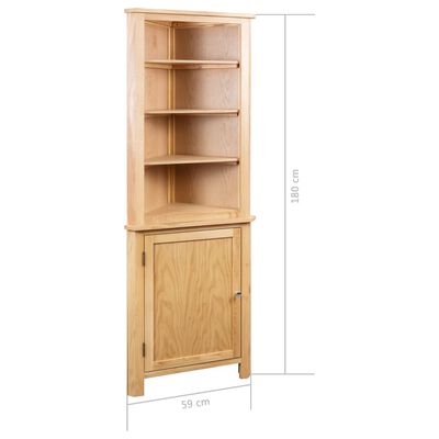 vidaXL Eckschrank 59 x 36 x 180 cm Massivholz Eiche