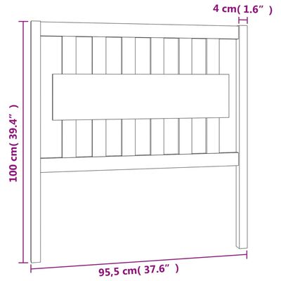 vidaXL Kopfteil Weiß 95,5x4x100 cm Massivholz Kiefer