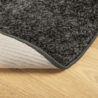 vidaXL Teppich ISTAN Hochflor Glänzend Anthrazit Ø 100 cm