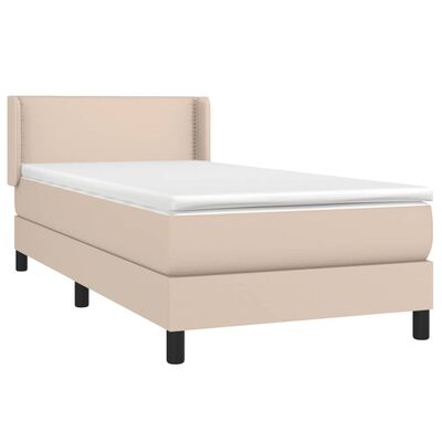 vidaXL Boxspringbett Matratze Cappuccino-Braun 100x200cm Kunstleder