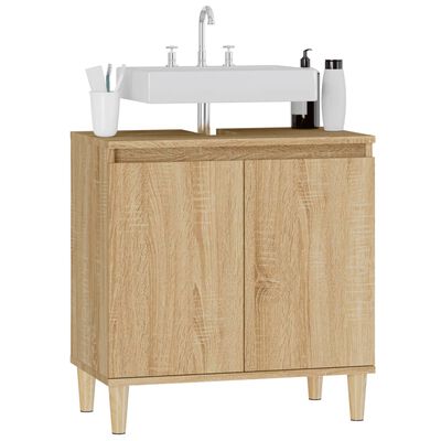 vidaXL Waschbeckenunterschrank Sonoma-Eiche 58x33x60 cm Holzwerkstoff