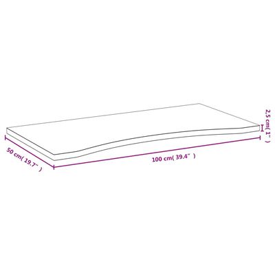 vidaXL Schreibtischplatte 100x50x2,5 cm Bambus