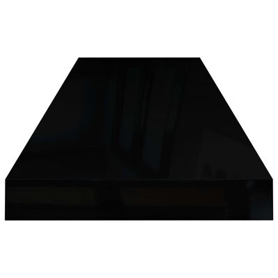 vidaXL Schweberegale 4 Stk. Hochglanz-Schwarz 80x23,5x3,8 cm MDF