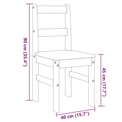 vidaXL Essstühle 2 Stk. Panama Grau 40x46x90 cm Massivholz Kiefer