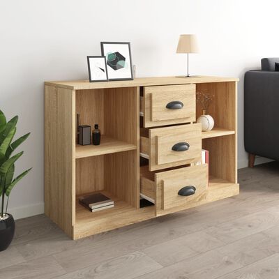 vidaXL Sideboard Sonoma-Eiche 104,5x35,5x67,5 cm Holzwerkstoff