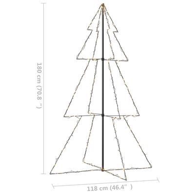 vidaXL Weihnachtsbaum in Kegelform 240 LEDs Indoor Outdoor 118x180 cm