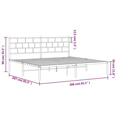 vidaXL Bettgestell mit Kopfteil Metall Weiß 200x200 cm