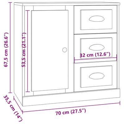 vidaXL Sideboards 3 Stk. Betongrau Holzwerkstoff