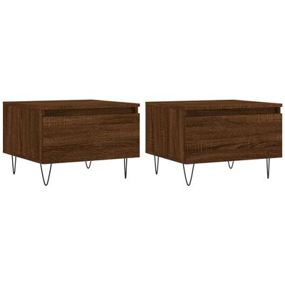 vidaXL Couchtische 2 Stk. Braun Eichen-Optik 50x46x35 cm Holzwerkstoff