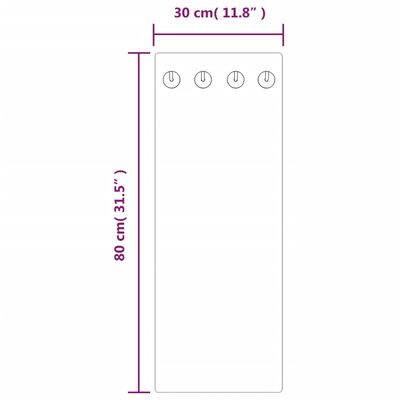 vidaXL Wandgarderobe 80x30 cm Hartglas Ziegelmauer-Optik