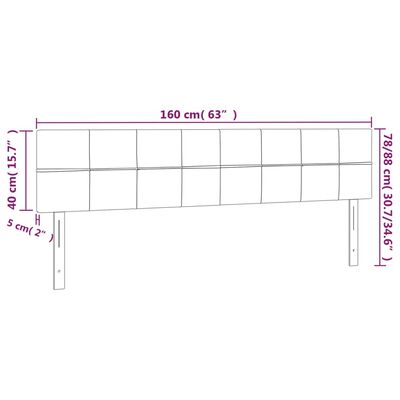 vidaXL Kopfteile 2 Stk. Schwarz 80x5x78/88 cm Stoff