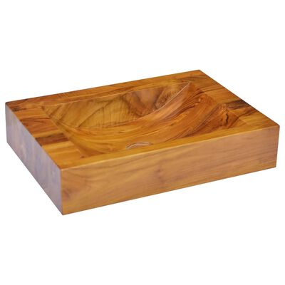 vidaXL Waschbecken Massivholz Teak 50x35x10 cm