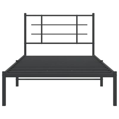 vidaXL Bettgestell mit Kopfteil Metall Schwarz 100x200 cm