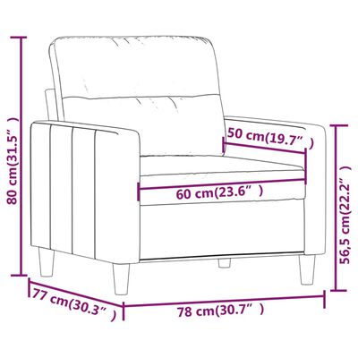 vidaXL Sofasessel Creme 60 cm Stoff