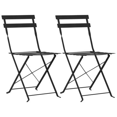 vidaXL 3-tlg. Bistro-Set Stahl Schwarz